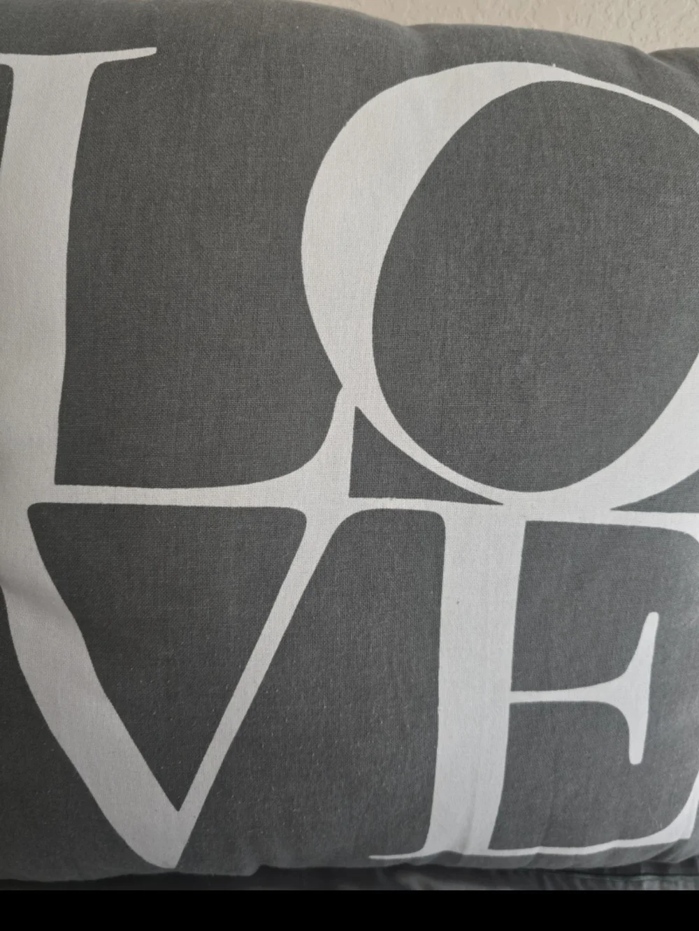 14 In, Gray Pillow with White 'LOVE'